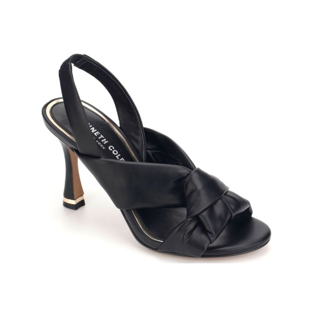 KENNETH COLE NEW YORK Womens Black Blanche Open Flare Slingback Sandal 7 M